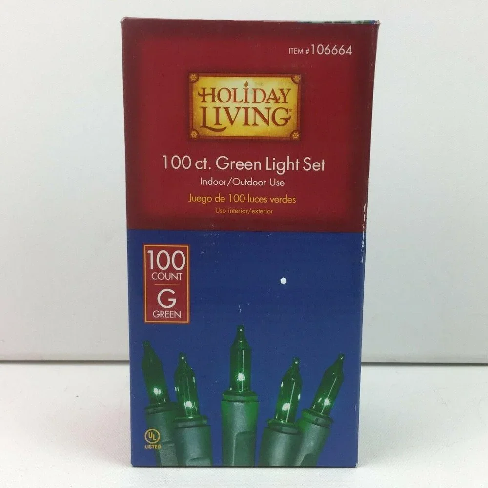 Holiday Living 100 Green Christmas Light Set Green Wire U04ZI24D